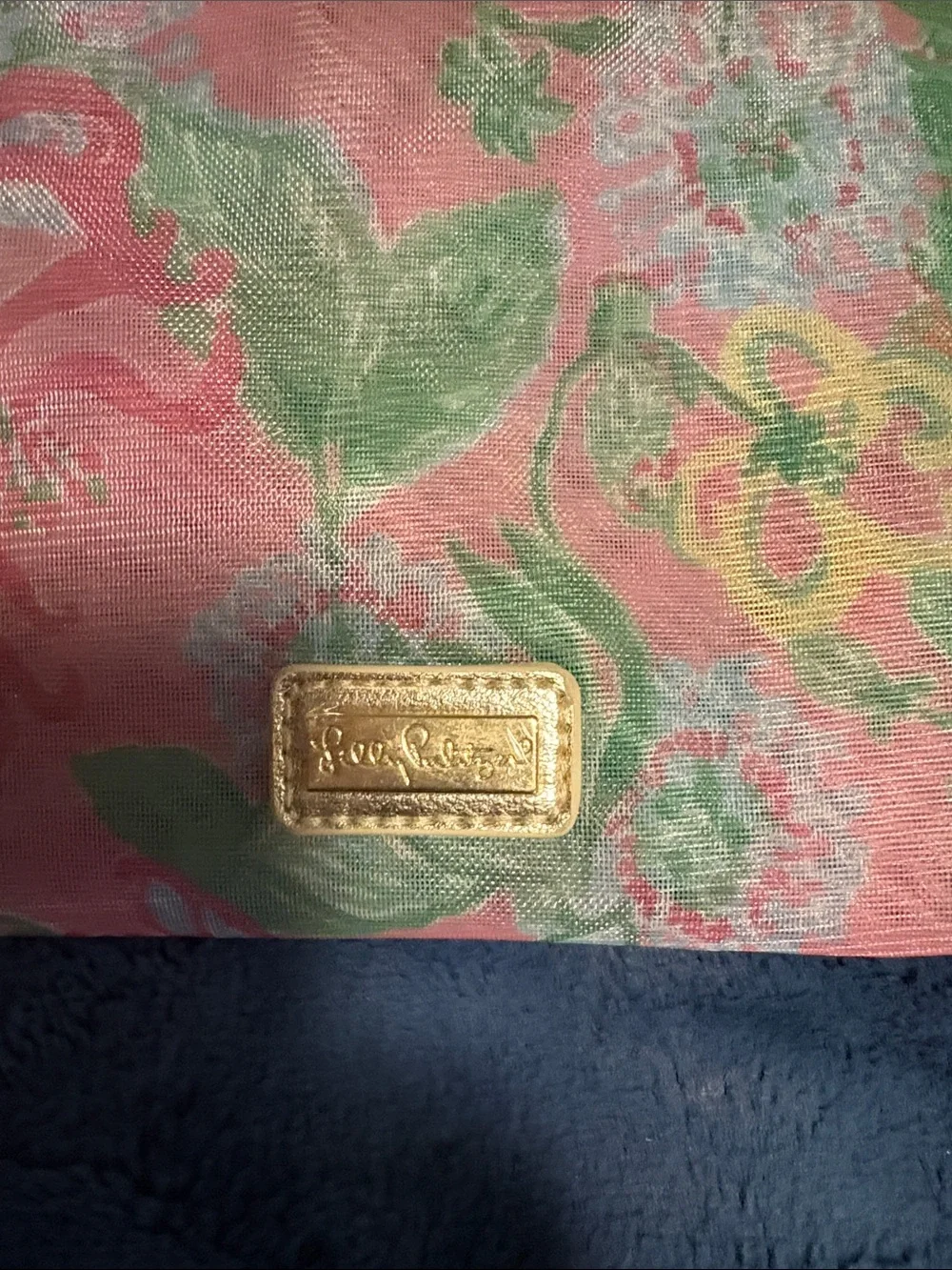 Lily Pulitzer Floral Pink  Clutch with Gold Trim
